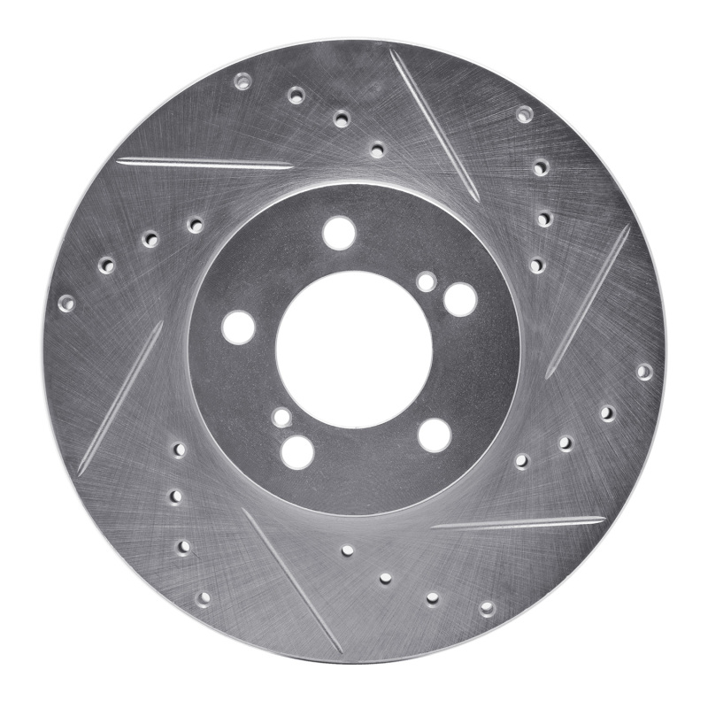 Ford Taurus SHO Brake Rotor (1) - Front Right - R1 Concepts - Drilled & Slotted - Silver - `93-`07